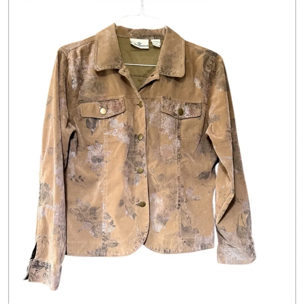 Erin London Vintage Floral Tan Jacket - Picture 1 of 4
